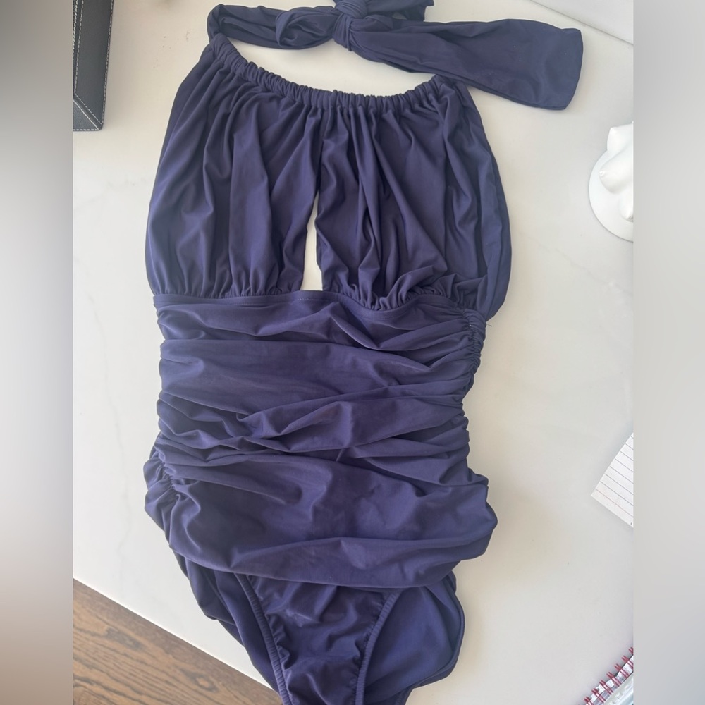 Ruched Violet One-Piece Swimsuit